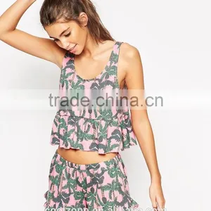 Relaxed Fit Scoop Neck All Over Printed Pajama Women Adult Pajama thumbnail-2