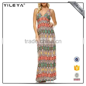 Pattern Printed Latest Fashion Maxi Dresses for Ladies,summer Hippie Clothing Cotton Boho Maxi Dress thumbnail-3