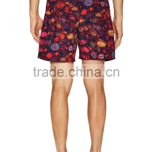 Wholesale OEM Man Printed Swim Trunks Woven Swim Beach Custom Swimwear Pants thumbnail-2