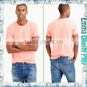 Apparel Factory Mens Dyeing Solid Color Round Neck Pink T Shirts thumbnail-3