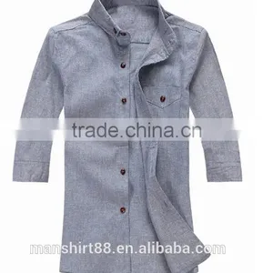 Men Dress Shirts Cotton Fabric Fashion Three-quarter Sleeve Men Shirt thumbnail-4
