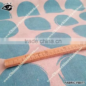 New Design Aquamarine Blue Round Dot Pattern Linen Fabric for Wall Paper Sofa thumbnail-3