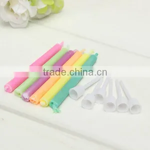 6pcs Birthday Cake Candles Assorted Colored Flames Safe Taper Chime Party Decor thumbnail-3