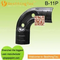Black Powder Coated Metal Joint For Lean Pipe System thumbnail-1