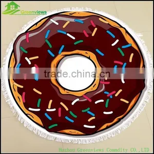 Custom Reactive Photo Printed Circle Microfiber Beach Towel Custom Round Towel Donut Beach Towel thumbnail-1