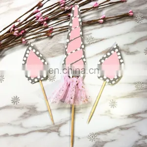 Newest Blue and Pink Unicorns Design Cake Topper Unicorn Party thumbnail-1