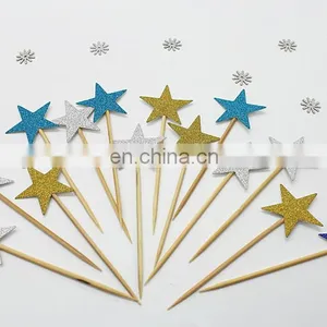 Blue Glitter Stars Cupcake Topper Birthday Party Cake Decorations thumbnail-5