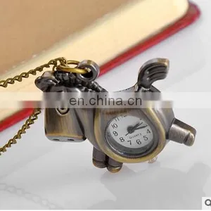 Godbead Charming Design Classic Quartz Antique Pony Pendant Children Pocket Watch Necklace Retro Pocket Watch Wholesale thumbnail-3