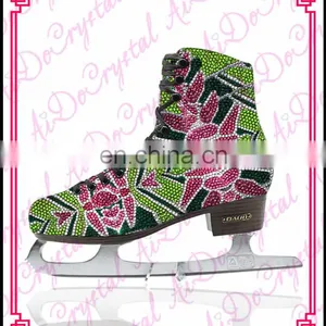 Aidocrystal Popular Pattern Crystal Green Figure Traditional Ice Skating Shoes for Sale thumbnail-1