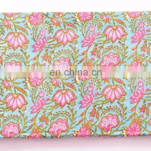 Dressmaking Sewing Fabric By Meter Indian New Hand Block Cotton Fabric Crafting thumbnail-2