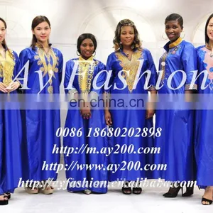 Hot Sale African Bazin Clothes Plus Size Maxi Dresses for Women thumbnail-5