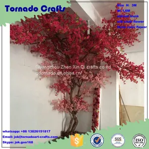 New Arrival Factory Direct Wedding Decor Natural Bending Trunk Artificial Silk Trees Cherry Blossoms thumbnail-4