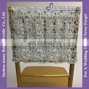 C183L White Embroidered Lace Chair Covers Wedding Lace Chair Sashes thumbnail-5