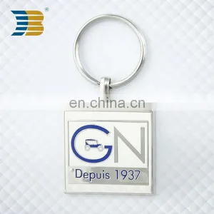 Square Shape Hard Enamel Custom Metal Car Keychain thumbnail-2
