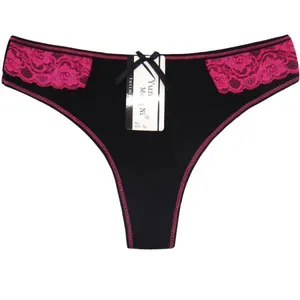 Yun Meng Ni Sexy Underwear Side Lace T-back G-string Soft Cotton Thong Hipister Lingerie thumbnail-5