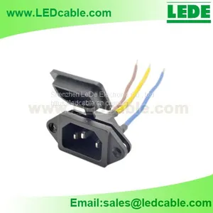 IEC Power Socket With Waterproof Cap Wire Harness thumbnail-1