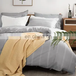 Fashion Comfortable Super King Anti-Wrinkle Cotton Linen Blended Super King Quilt Duvet Cover Set thumbnail-3