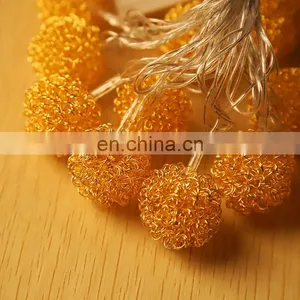 2020 New Arrival Iron Wire Ball String LED Battery Powered Metal Ball String Light thumbnail-5