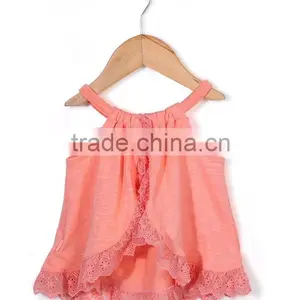 Fashion Clothing 2016 Baby Sleeveless Singlet Neck Peach Tops thumbnail-2