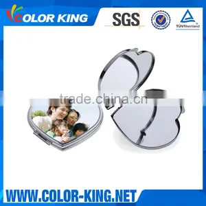 Cheap Sublimation Blank Compact Printable Portable Metal Dressing Mirror thumbnail-1