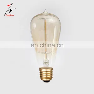 Tonghua Vintage Carbon Filament ST58 Retro Edison Bulb Chandelier 25W 40W 60W With E26 E27 Lamp Base for Wall / Desk Lighting thumbnail-3