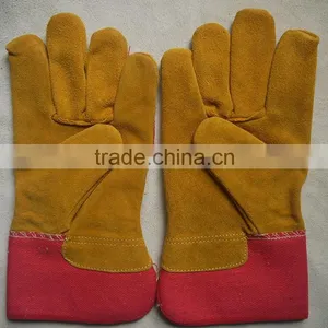 Cow Split Leather Industrial Safety Winter Working Gloves With Full Linning thumbnail-1