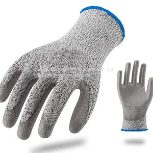 Cut Resistant Level 5 HPPE Liner PU Coated Anti Cut Gloves With EN388 4543C Bagloves thumbnail-3