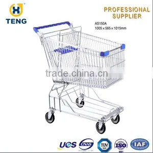 Asian Style High Capacity Shopping Cart Basket Push Cart thumbnail-4