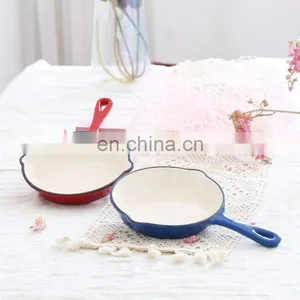 Factory Direct Cast Iron Enamel Pan Thickened Small Pan Uncoated Non-stick Frying Egg Pan Enamelled thumbnail-3