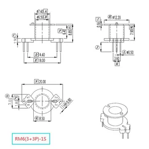 RM6-2S Vertical Bobbins, RM6-2S(3+3P) Bobbins, RM6-2S Vertical Transformer Bobbins. PM9820 Material, Fast Delivery Time. thumbnail-4
