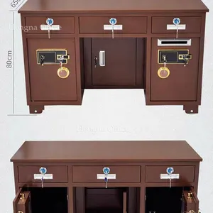 Anti-Theft Steel Desk With Hidden Safe – Intelligent Voice Prompt, Movable Casters, Ideal for Financial Office & Reception Stable Supplier for Brazil thumbnail-3