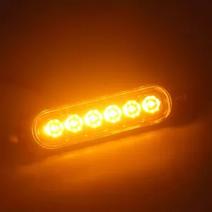 6SMD LED Surface Mount Amber Red White LED Clearance Markers Bullet Lights Side Lights Trailer Warning Light thumbnail-2