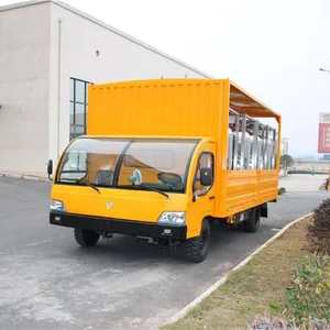 Electric Trucks With Rain Shelters, With Load Capacities of 1 Ton, 2 Tons, 3 Tons, 4 Tons, and 5 Tons, for Use in Factory Areas. Electric Flatbed Trucks thumbnail-5