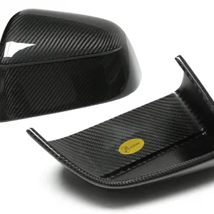Genuine Carbon Fiber, Side Rearview Mirror Cover for Model Y Juniper, Glossy thumbnail-2