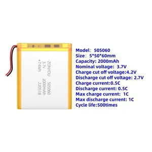 Cheap Price ZonYou Model 505060 NCM Cell Deep Cycle Life LiPo Battery With 500 Cycles Life Span for Consumer Electronics Sale thumbnail-1
