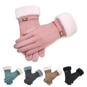 Elegant Touchscreen Winter Gloves for Women - Cozy Velvet Design thumbnail-5