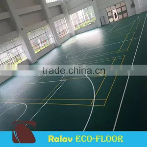 Green Litchi Grain PVC Sports Flooring Floor Mat for Indoor Badminton Court thumbnail-1