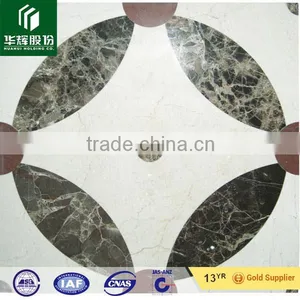 Dark Emperador, Crema Marfil Marble Water Jet Medallion thumbnail-1