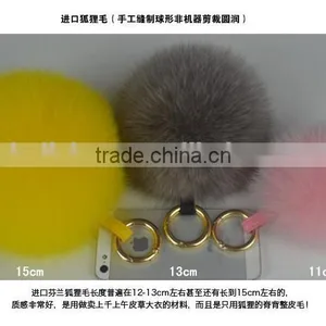 Fashion Trendy Women Girls 100% Real Fur Pom Pom Key Chains thumbnail-6
