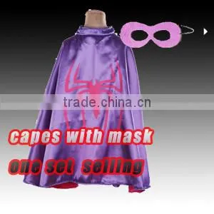 New Arrival Spidergirls Violet Cape and Masks,100% Sateen With Lining Toddlers Cloaks for Party, Halloween Evening Children Cape thumbnail-1
