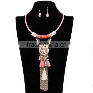 Beautiful Brazilian Summer Beach Tassel Necklace Earring Jewelry Set thumbnail-5