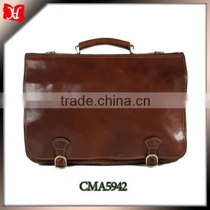High Quality Leather Leather Portfolio Bags Mens Leather Portfolio Bags for Men in Honey Brown thumbnail-1