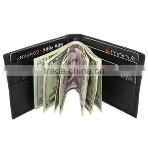 Men's Compact Lambskin Leather Bifold Front Pocket Metal Money Clip Wallet Quality Choice thumbnail-6