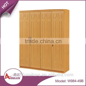 China Modern Cheap 2 3 4 Door Mdf Wardrobe Almirah Cabinet Wood Clothes Closet in Bedroom thumbnail-2