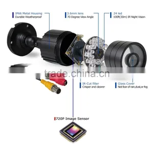CCTV System 720P DVR 4PCS 1200TVL Weatherproof Outdoor CCTV Camera Home Security System thumbnail-5