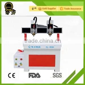 QL-6090 High Precision Mini Woodworking Cnc Router With Two Heads China thumbnail-2