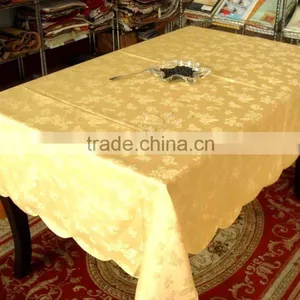 2016 Hot Sale High Quality Round Polyester Jacquard Table Cloth for Wedding Banquet thumbnail-2