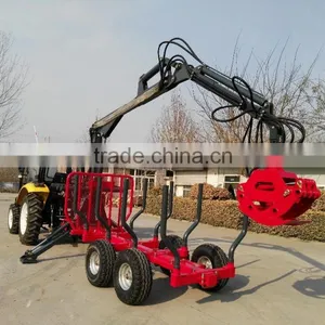 Log Loader With Trailer, Tractor Log Grapple,Forestry Trailer With Crane(Grapple) thumbnail-1