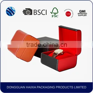 2016 Luxury PU Leather Single Watch Storage Case Box With Sponge Pillow thumbnail-1