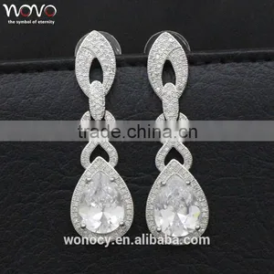 Top Quality Brass Jewelry Sterling Silver Exquisite Zircon Earrings For Women thumbnail-1
